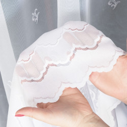 GENOWEFA Firanka żakardowa gotowa, szerokość 350 x wysokość 140cm, kolor 001 biały 023419 GENOWEFA Firanka żakardowa gotowa, szerokość 350 x wysokość 140cm, kolor 001 biały 023419