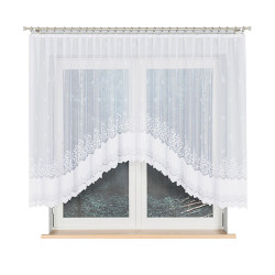 GENOWEFA Firanka żakardowa gotowa, szerokość 350 x wysokość 140cm, kolor 001 biały 023419 GENOWEFA Firanka żakardowa gotowa, szerokość 350 x wysokość 140cm, kolor 001 biały 023419