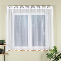 ELZA Firanka żakardowa gotowa, szerokość 300 x wysokość 170cm, kolor 001 biały 023456