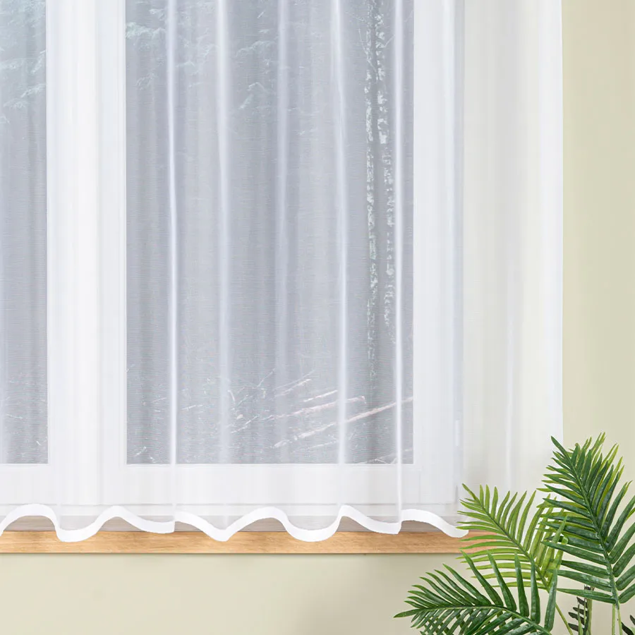 ELZA Firanka żakardowa gotowa, szerokość 300 x wysokość 170cm, kolor 001 biały 023456