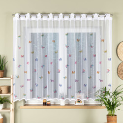 MOTYLKI Firanka żakardowa gotowa na prosto, szerokość 300 x wysokość 160cm, kolor 001 biały P00310