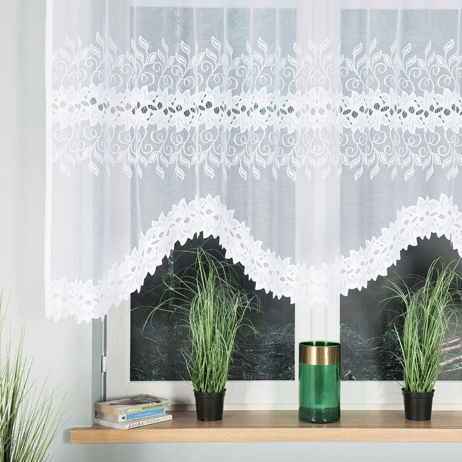 BASTIA Firanka żakardowa gotowa, szerokość 250 x wysokość 130cm, kolor 001 biały 648107