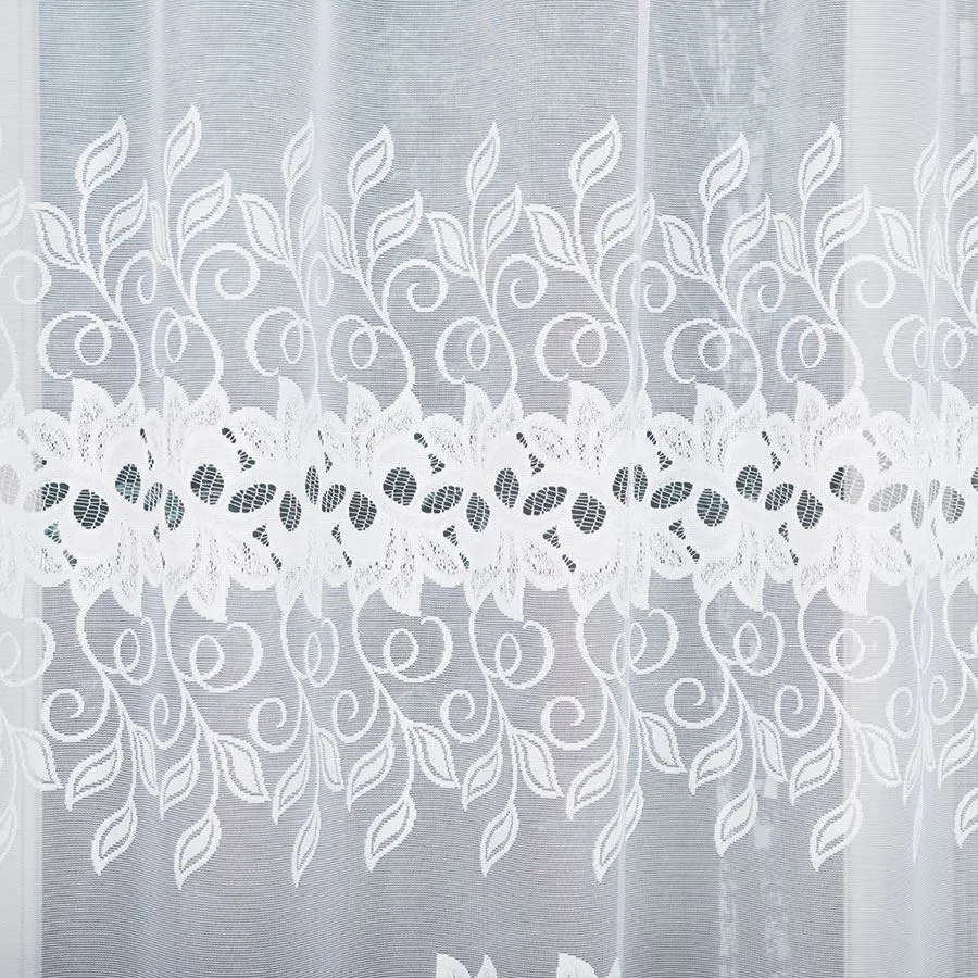 BASTIA Firanka żakardowa gotowa, szerokość 250 x wysokość 130cm, kolor 001 biały 648107