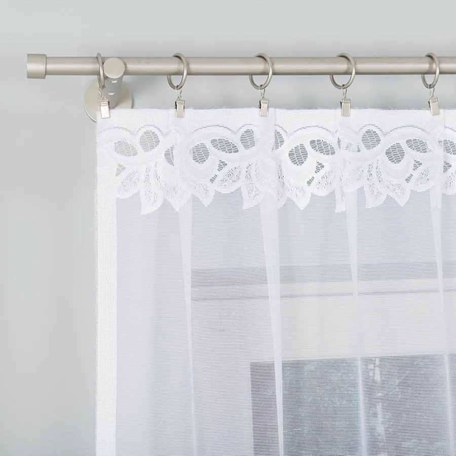 BASTIA Firanka żakardowa gotowa, szerokość 250 x wysokość 130cm, kolor 001 biały 648107