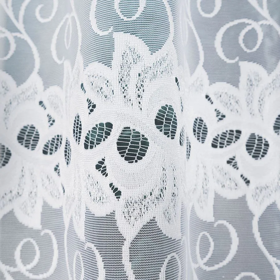 BASTIA Firanka żakardowa gotowa, szerokość 250 x wysokość 130cm, kolor 001 biały 648107