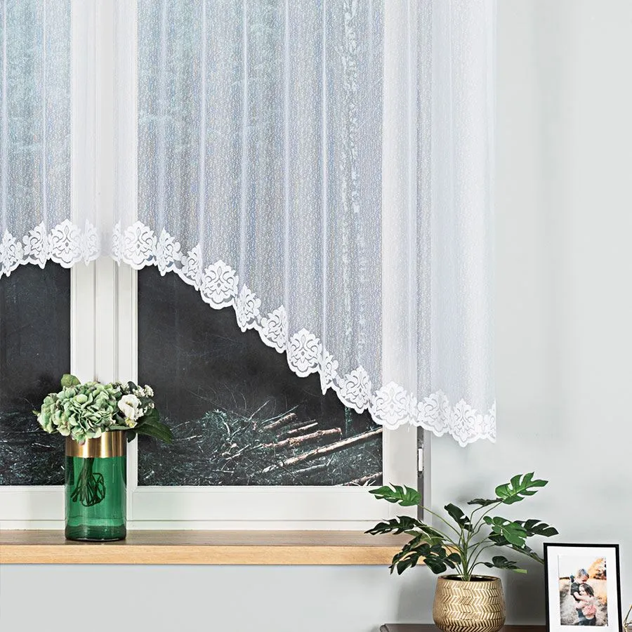 ŻAKLINA Firanka żakardowa gotowa, szerokość 300 x wysokość 140cm, kolor 001 biały 023405