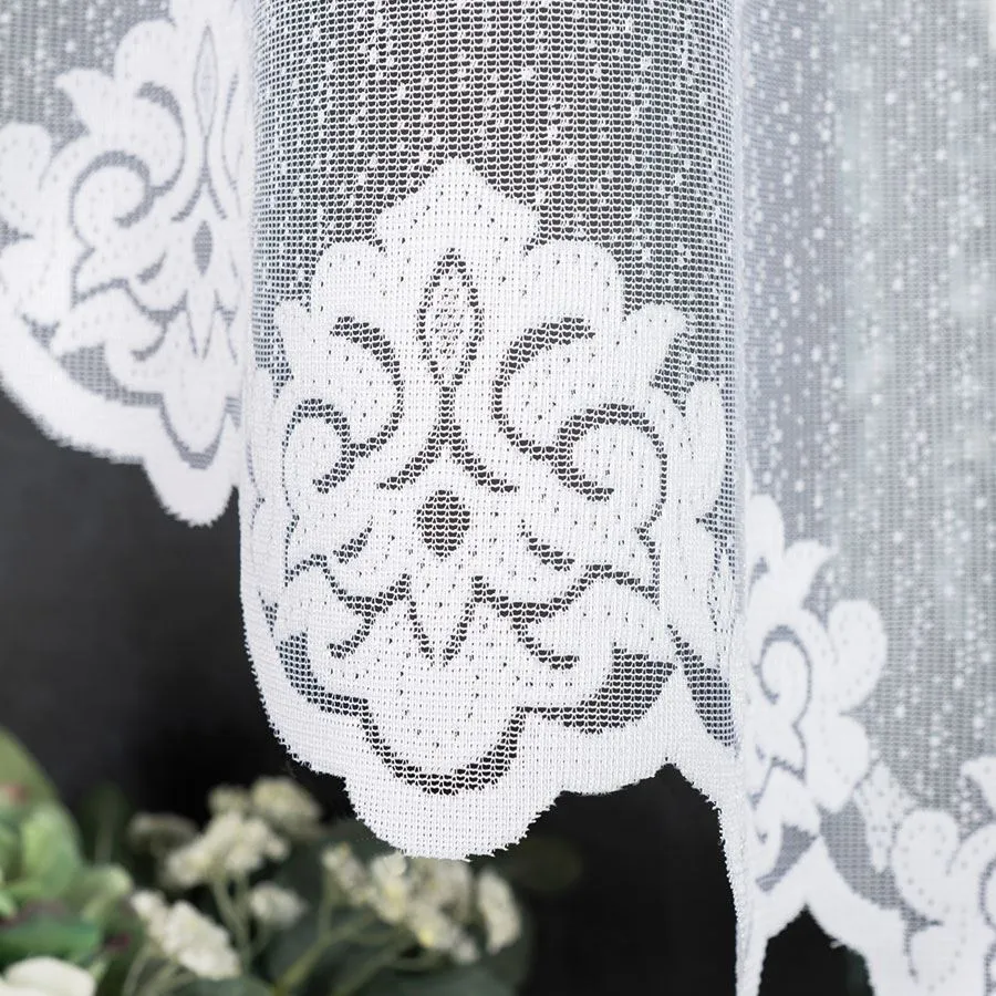 ŻAKLINA Firanka żakardowa gotowa, szerokość 300 x wysokość 140cm, kolor 001 biały 023405