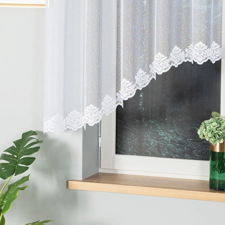 ŻAKLINA Firanka żakardowa gotowa, szerokość 300 x wysokość 140cm, kolor 001 biały 023405