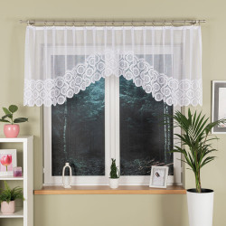 MALWINA Firanka żakardowa gotowa, szerokość 310 x wysokość 80cm, kolor 001 biały 018535