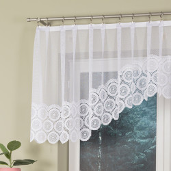 MALWINA Firanka żakardowa gotowa, szerokość 310 x wysokość 80cm, kolor 001 biały 018535