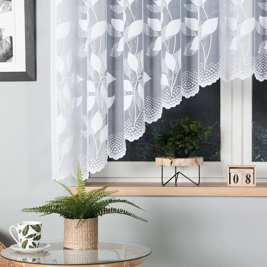 MARTYNA Firanka żakardowa gotowa, szerokość 320 x wysokość 160cm, kolor 001 biały 023083