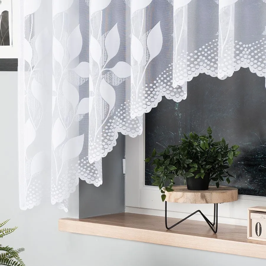 MARTYNA Firanka żakardowa gotowa, szerokość 320 x wysokość 160cm, kolor 001 biały 023083