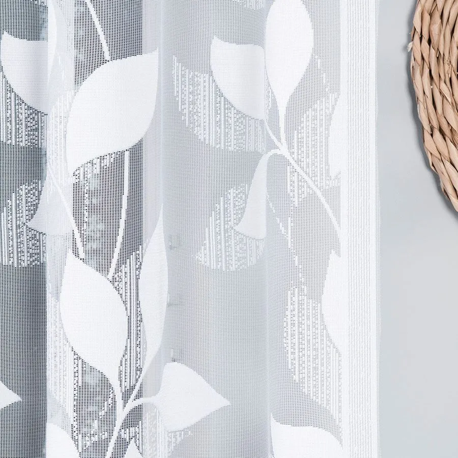 MARTYNA Firanka żakardowa gotowa, szerokość 320 x wysokość 160cm, kolor 001 biały 023083