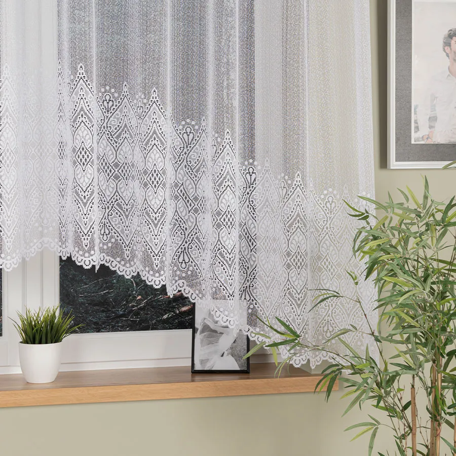 ESMERALDA Firanka żakardowa gotowa, szerokość 310cm x wysokość 160cm, kolor 001 biały 358691