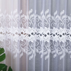 BASTIA Firanka żakardowa gotowa na prosto, szerokość 200 x wysokość 250cm, kolor 001 biały 648107