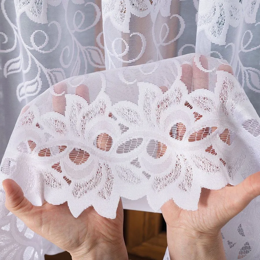 BASTIA Firanka żakardowa gotowa na prosto, szerokość 200 x wysokość 250cm, kolor 001 biały 648107