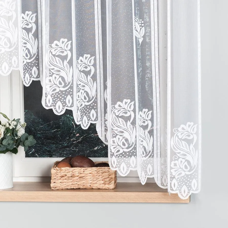 BEATA Firanka żakardowa gotowa, szerokość 315 x wysokość 160cm, kolor 001 biały 002032