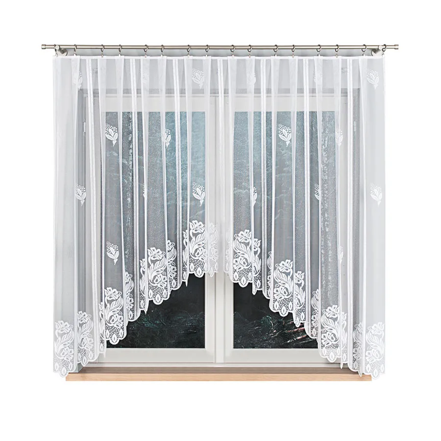 BEATA Firanka żakardowa gotowa, szerokość 315 x wysokość 160cm, kolor 001 biały 002032