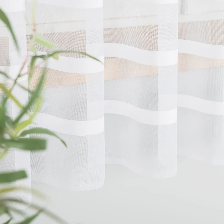 HALINA Firanka żakardowa gotowa, szerokość 400 x wysokość 180cm, kolor 001 biały 000383