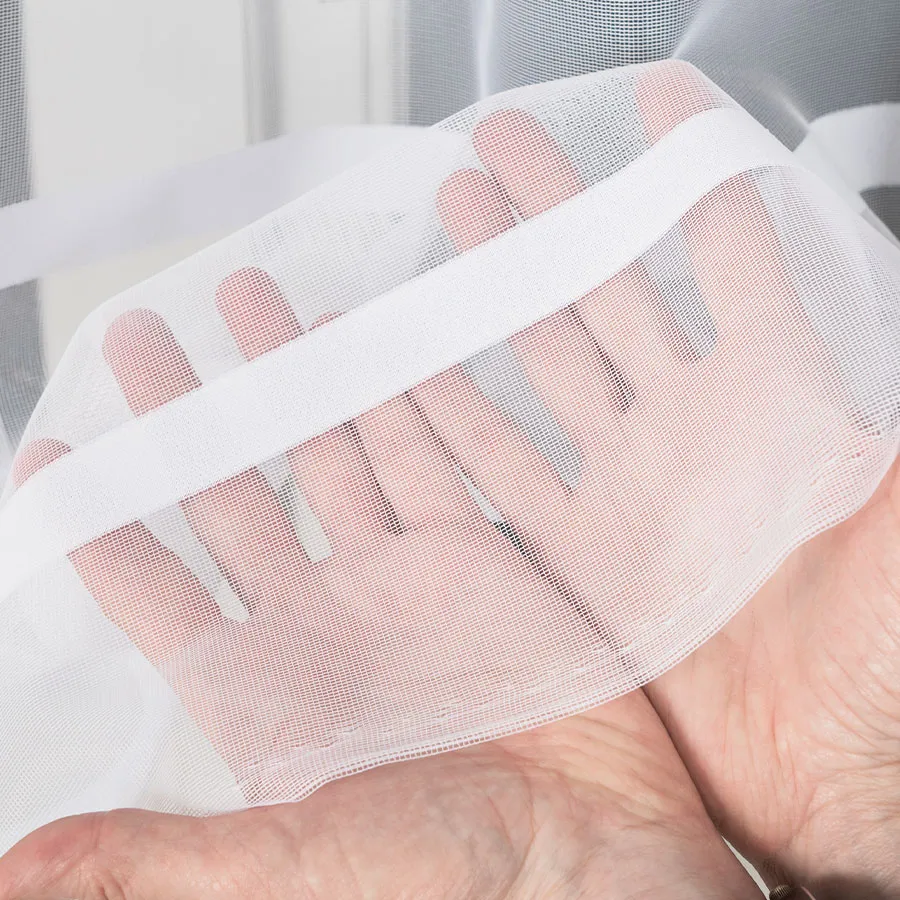 HALINA Firanka żakardowa gotowa, szerokość 400 x wysokość 180cm, kolor 001 biały 000383