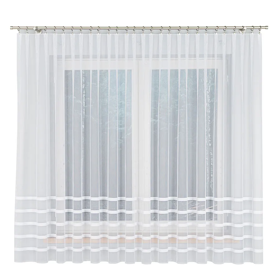 HALINA Firanka żakardowa gotowa, szerokość 400 x wysokość 180cm, kolor 001 biały 000383