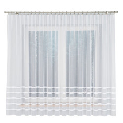 HALINA Firanka żakardowa gotowa, szerokość 400 x wysokość 180cm, kolor 001 biały 000383