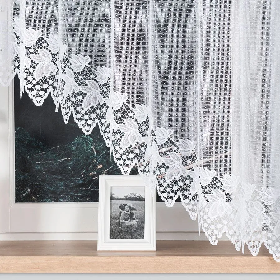 HERNANI Firanka żakardowa gotowa, szerokość 310 x wysokość 160cm, kolor 001 biały 004465