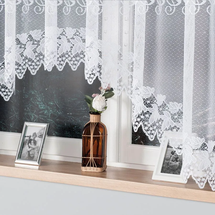 HERNANI Firanka żakardowa gotowa, szerokość 310 x wysokość 160cm, kolor 001 biały 004465