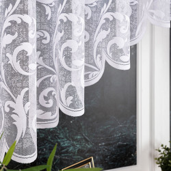 LEOKADIA Firanka żakardowa gotowa, szerokość 450 x wysokość 135cm, kolor 001 biały 023034 LEOKADIA Firanka żakardowa gotowa, szerokość 450 x wysokość 135cm, kolor 001 biały 023034