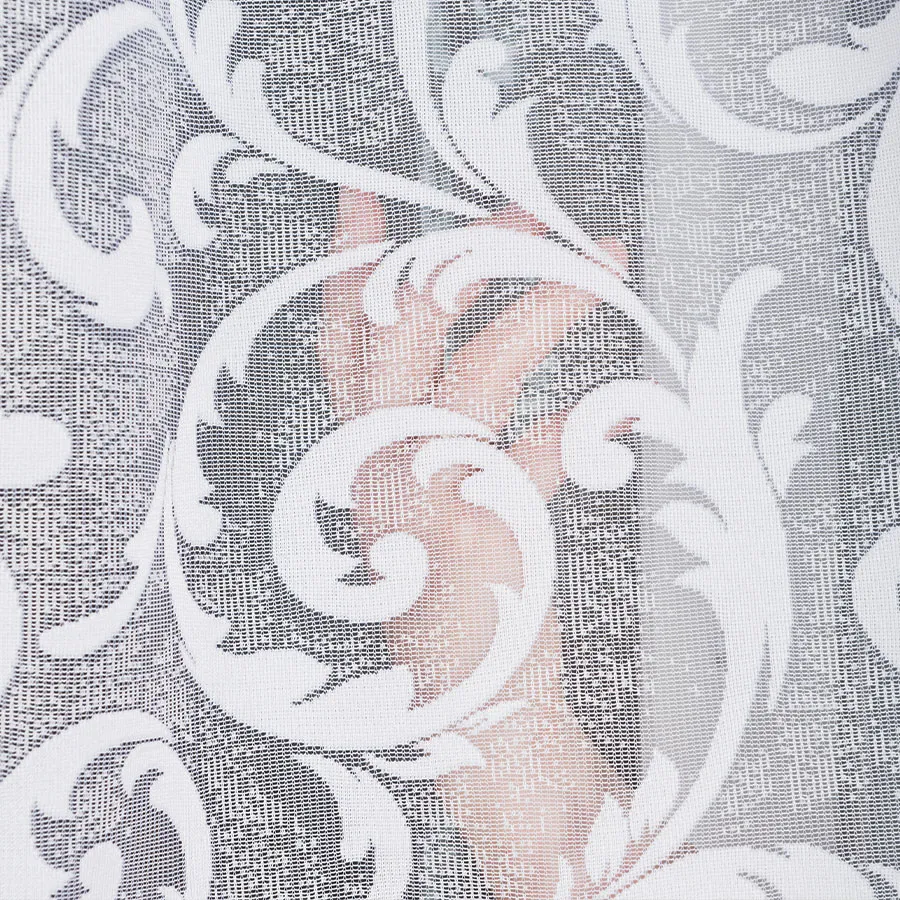 LEOKADIA Firanka żakardowa gotowa, szerokość 450 x wysokość 135cm, kolor 001 biały 023034