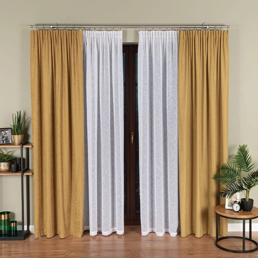 Firana gotowa na taśmie, 140x250 cm, kolor 001 biały 400009