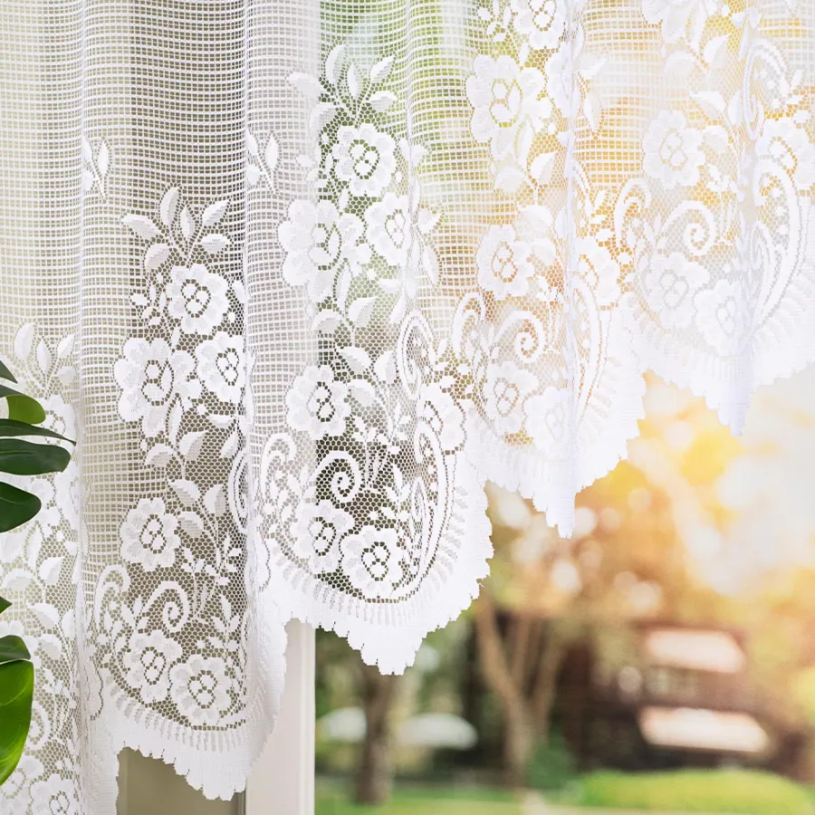 SARA Firanka żakardowa gotowa, szerokość 250 x wysokość 140cm, kolor 001 biały 044330