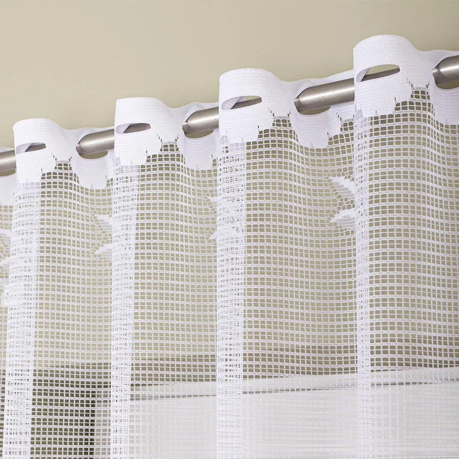 SARA Firanka żakardowa gotowa, szerokość 250 x wysokość 140cm, kolor 001 biały 044330