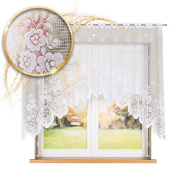 SARA Firanka żakardowa gotowa, szerokość 250 x wysokość 140cm, kolor 001 biały 044330