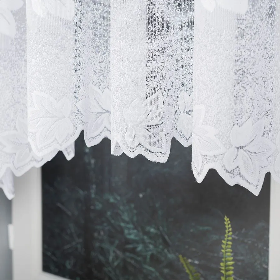 BOŻENA Firanka żakardowa gotowa, szerokość 500 x wysokość 160cm, kolor 001 biały 023025
