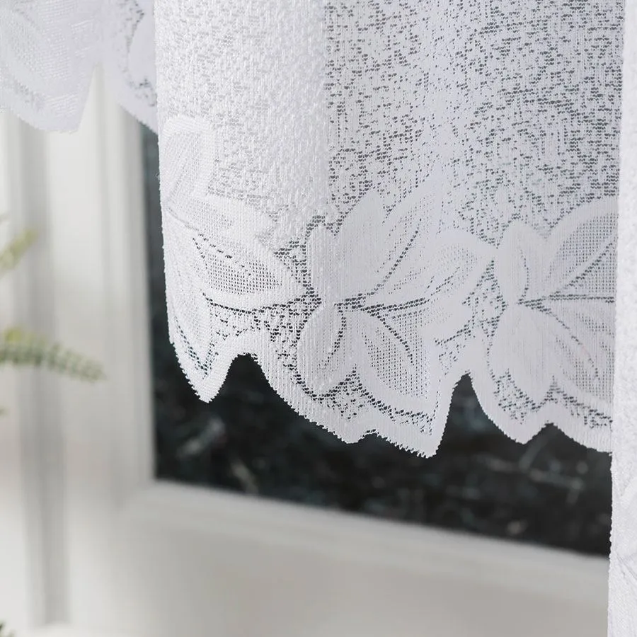 BOŻENA Firanka żakardowa gotowa, szerokość 500 x wysokość 160cm, kolor 001 biały 023025