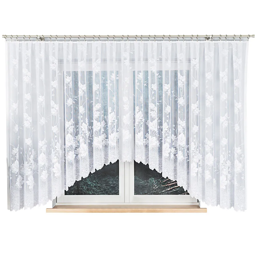 BOŻENA Firanka żakardowa gotowa, szerokość 500 x wysokość 160cm, kolor 001 biały 023025