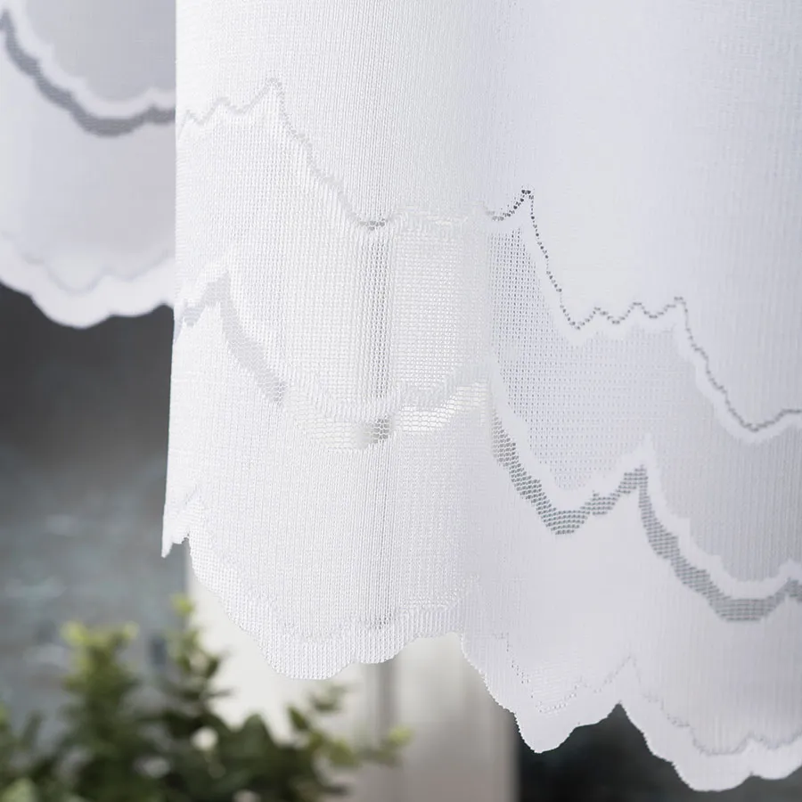 GENOWEFA Firanka żakardowa gotowa, szerokość 400 x wysokość 100cm, kolor 001 biały 023419