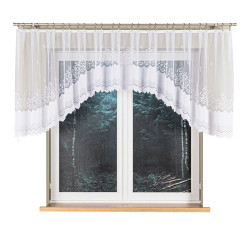 GENOWEFA Firanka żakardowa gotowa, szerokość 400 x wysokość 100cm, kolor 001 biały 023419