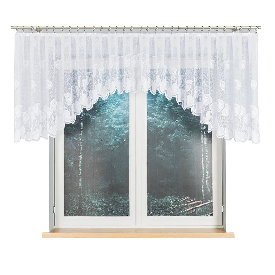 NORA Firanka żakardowa gotowa, szerokość 400 x wysokość 90cm, kolor 001 biały 023097