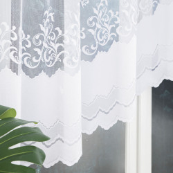 GENOWEFA Firanka żakardowa gotowa, szerokość 300 x wysokość 120cm, kolor 001 biały 023419 GENOWEFA Firanka żakardowa gotowa, szerokość 300 x wysokość 120cm, kolor 001 biały 023419