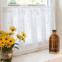 INESS Zazdrostka gotowa ażurowa, szerokość 150 x wysokość 60cm, kolor 001 biały 913501