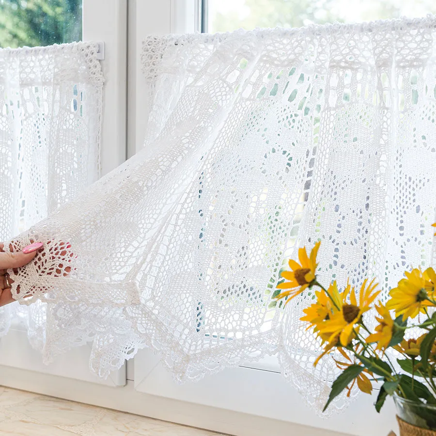 INESS Zazdrostka gotowa ażurowa, szerokość 150 x wysokość 60cm, kolor 001 biały 913501