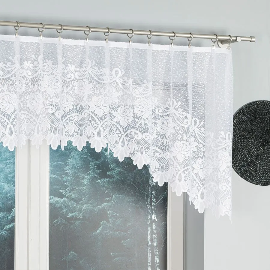 DEMETRIA Firanka żakardowa gotowa, szerokość 250 x wysokość 80cm, kolor 001 biały 017480