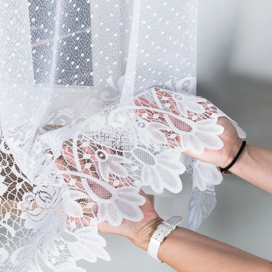 DEMETRIA Firanka żakardowa gotowa, szerokość 250 x wysokość 80cm, kolor 001 biały 017480