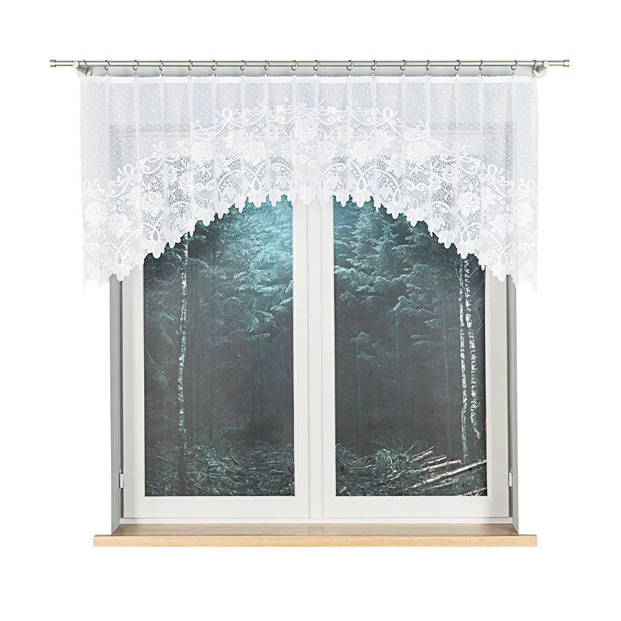 DEMETRIA Firanka żakardowa gotowa, szerokość 250 x wysokość 80cm, kolor 001 biały 017480