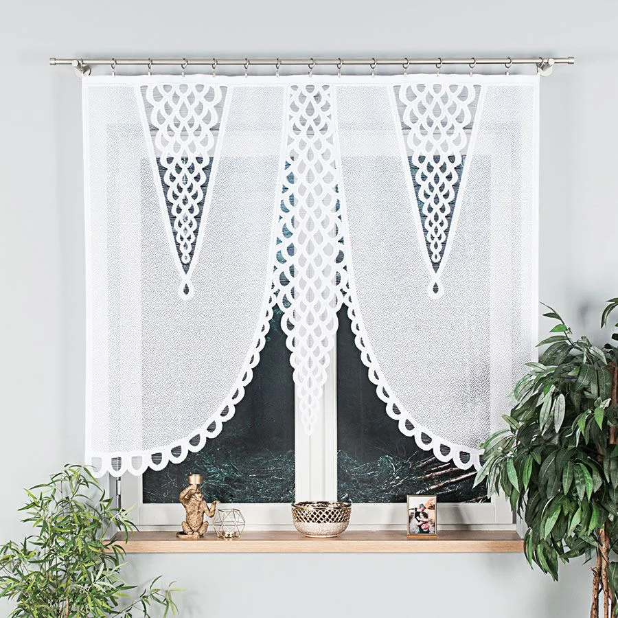 ERYKA Panel żakardowy gotowy, szerokość 160 x wysokość 120cm, kolor 001 biały 019371