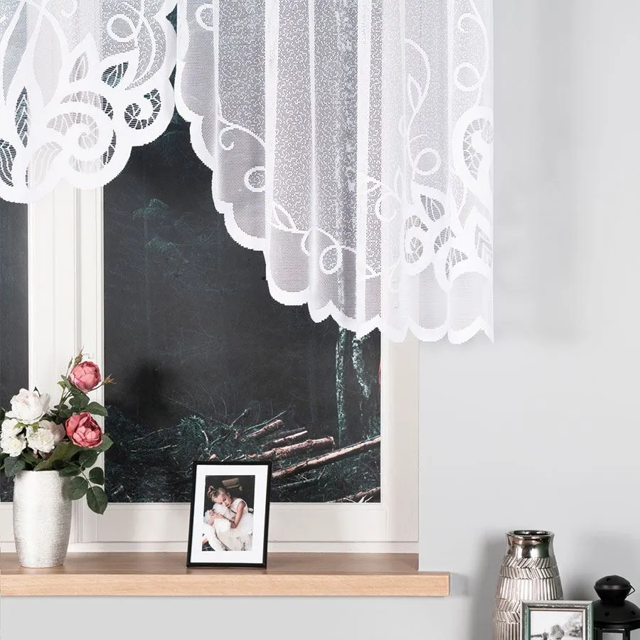 EWELINA Firanka żakardowa gotowa, szerokość 300 x wysokość 120cm, kolor 001 biały 019312