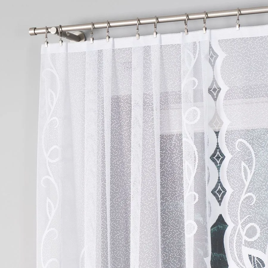 EWELINA Firanka żakardowa gotowa, szerokość 300 x wysokość 120cm, kolor 001 biały 019312