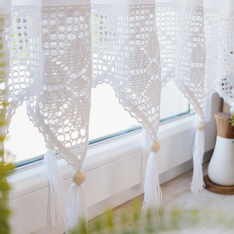 RACHELA Zazdrostka gotowa z ażurem, szerokość 100 x wysokość 45cm, kolor 001 biały 912432